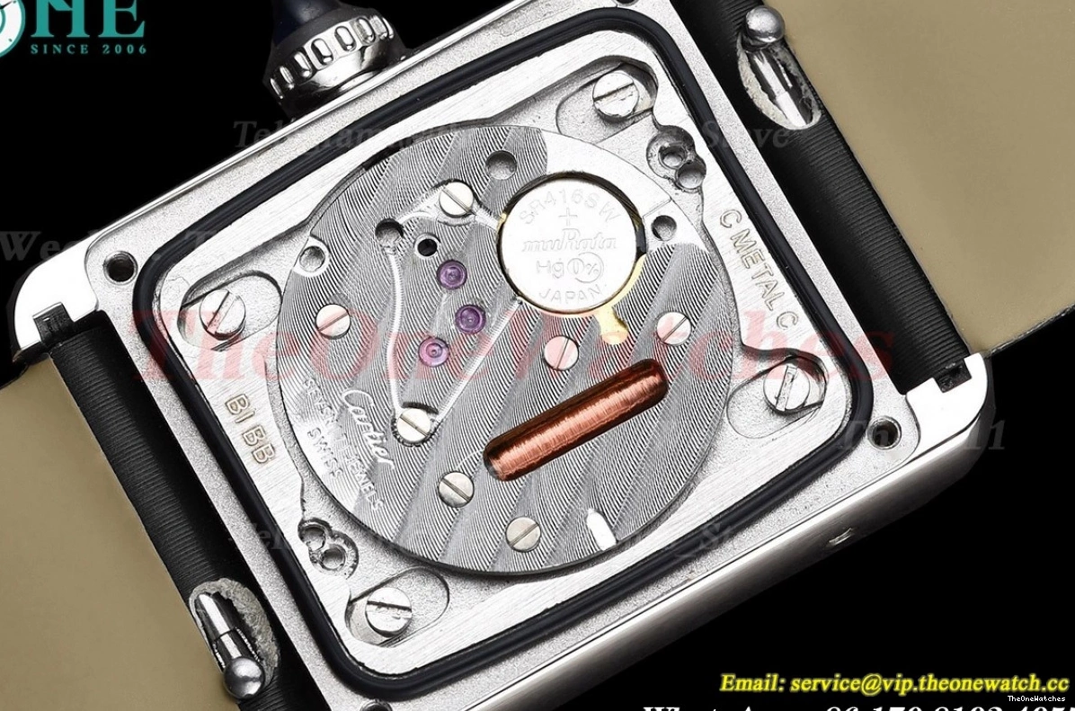 On Small Diamond Tank Bezel Quartz Must Strap Satin Black K11F 0419